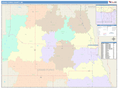 Grand Forks County, ND Digital Map Color Cast Style